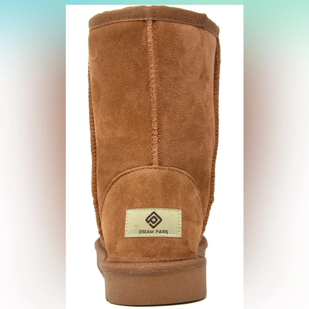 DREAM PAIRS Women's Shorty-New Mid Calf Winter Snow Boots